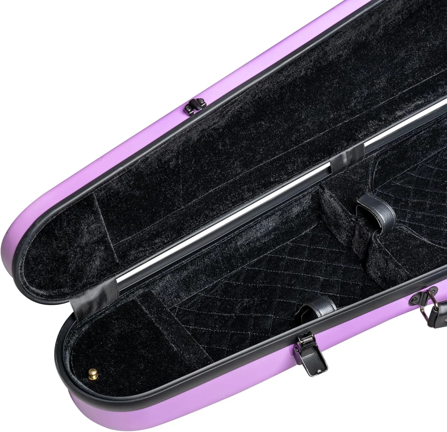 MI&VI NP-7001S Classic Poly Carbon Shaped Violin Case (Full Size) 4/4 with Carry Straps | Hygrometer | Tough Shell (Purple)