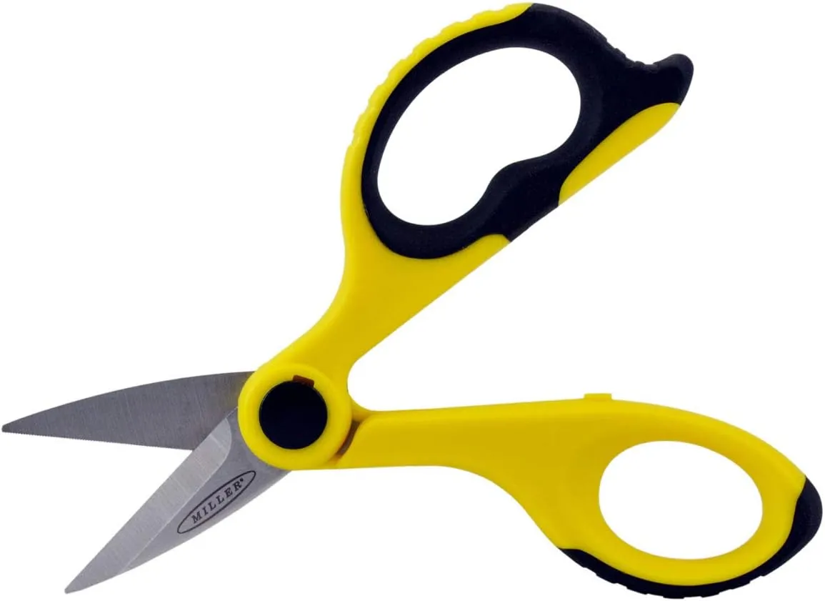 Miller KS-2 Fiber Optic Kevlar Scissors with Belt Loop Pouch, Easily Portable Utility Scissors for Working Electricians and Technicians, 6.0 Inches, 2.8 Ounces