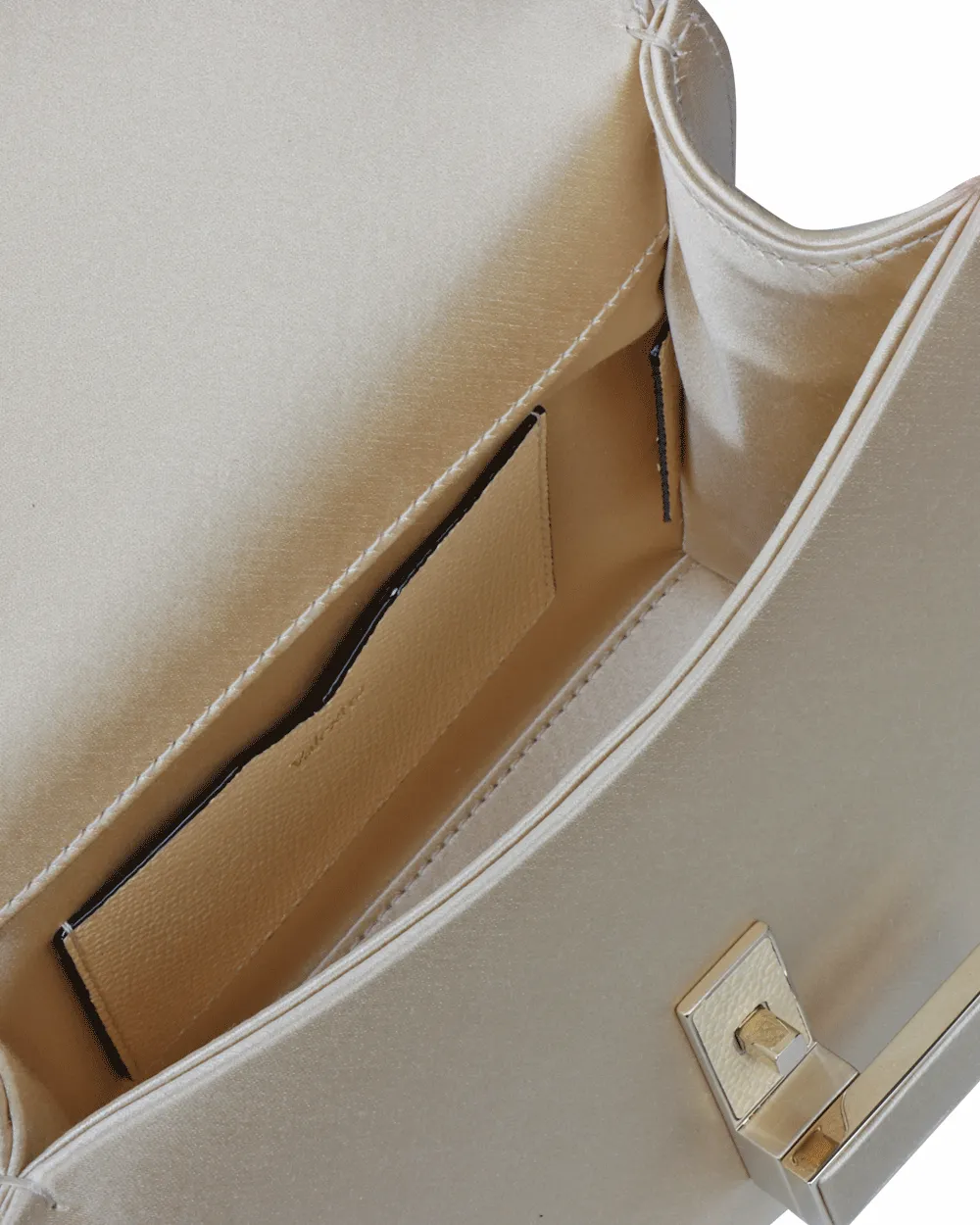 Mircro Iside Satin Top Handle Bag in Creama