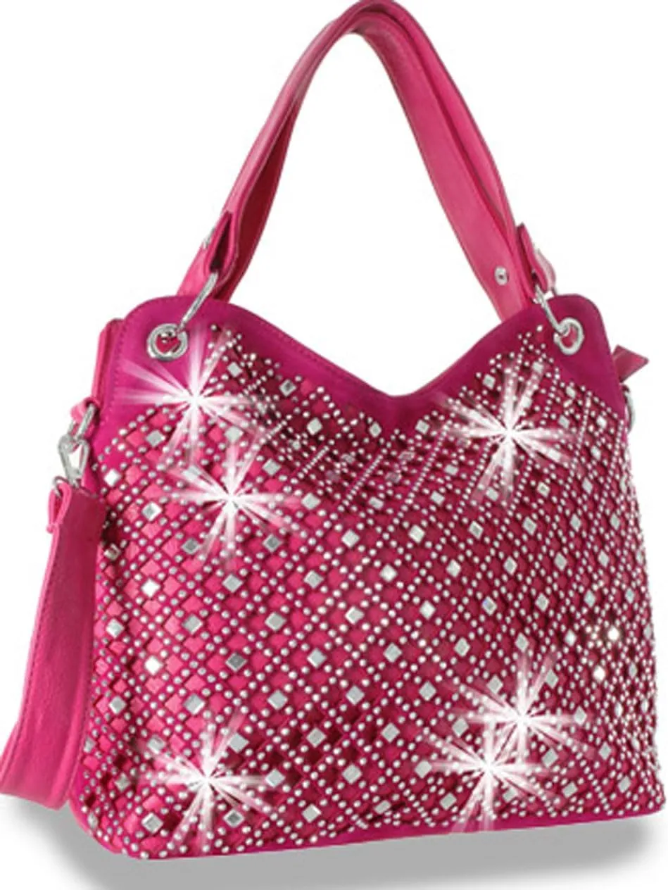 Mirror Double Handles Bling Purse