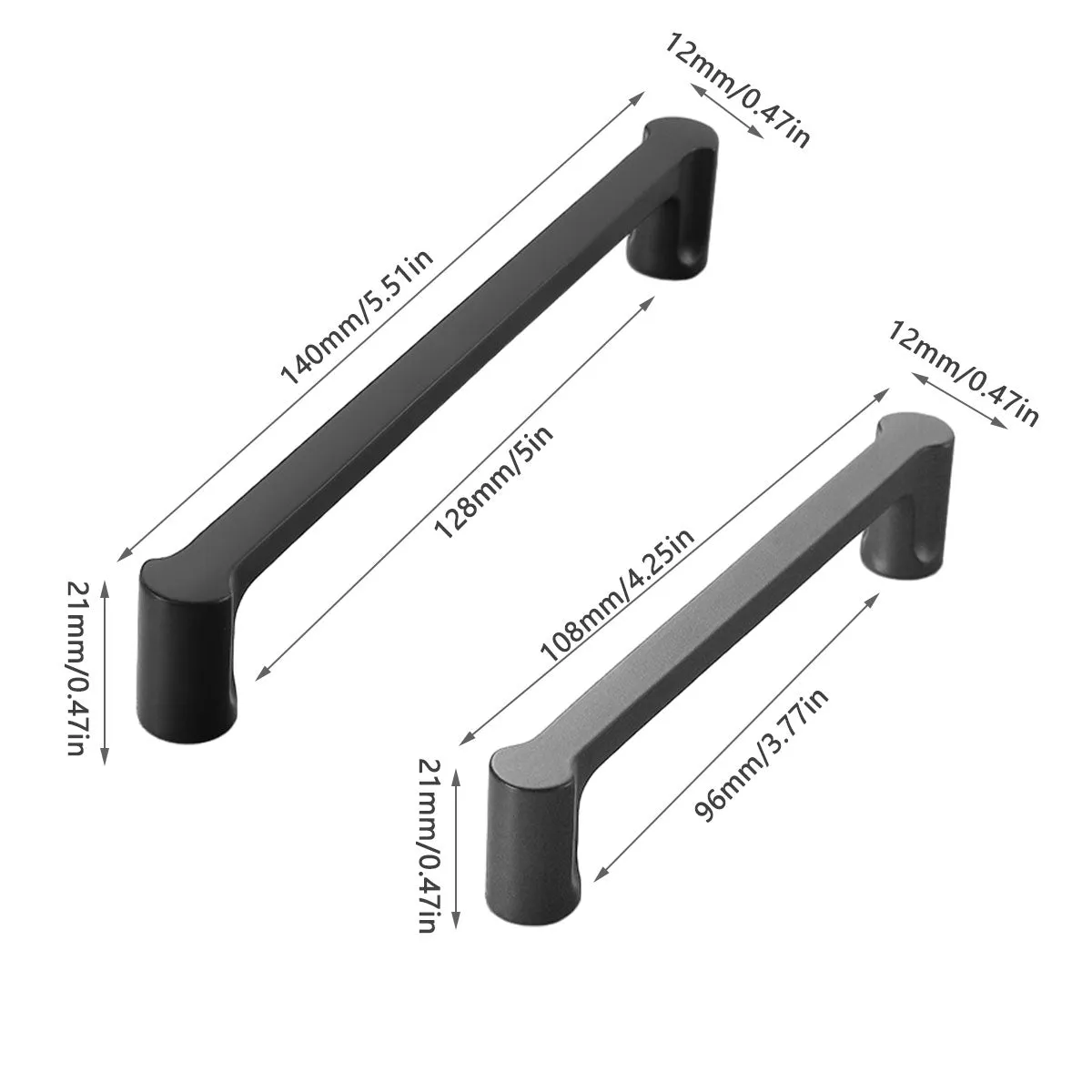 Modern Brushed Brass Cabinet Pull Handles – Matte Black Finish Black