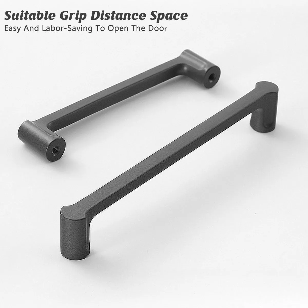 Modern Brushed Brass Cabinet Pull Handles – Matte Black Finish Black