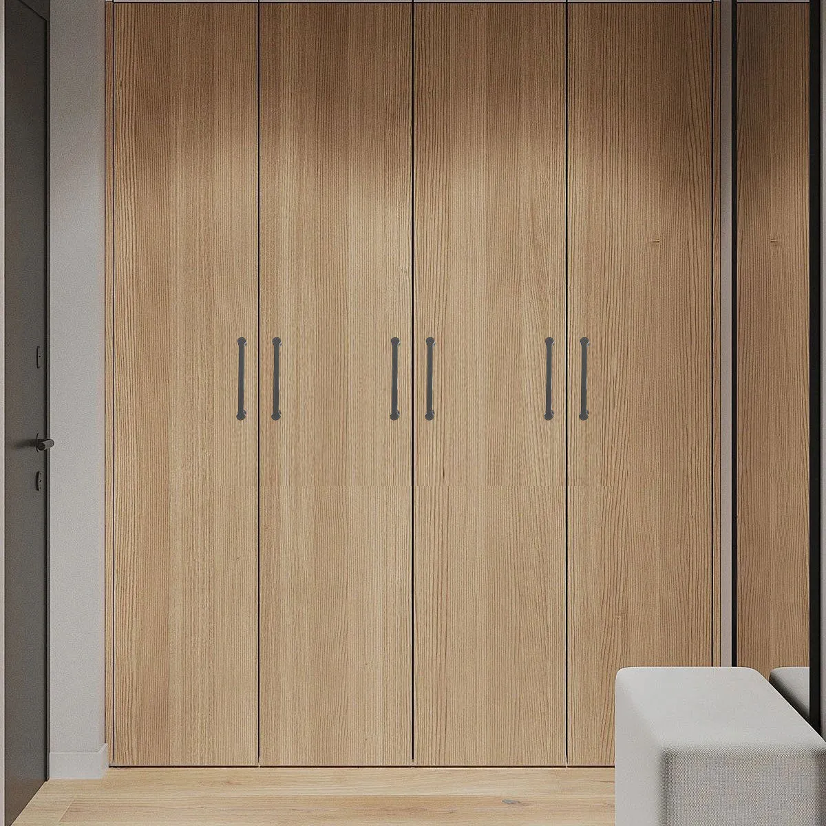 Modern Brushed Brass Cabinet Pull Handles – Matte Black Finish Black