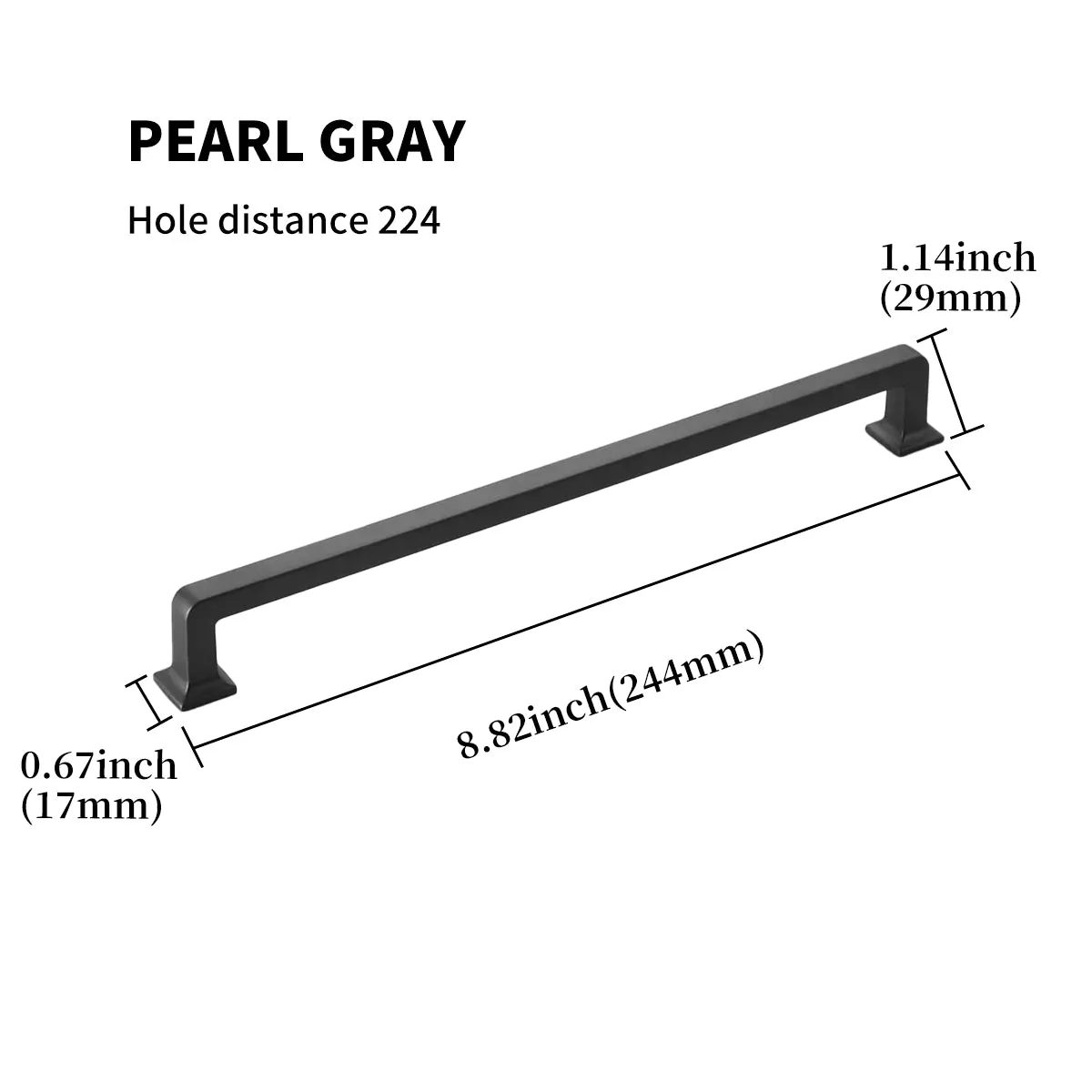 Modern Zinc Alloy Cabinet Drawer Pull Handles Grey
