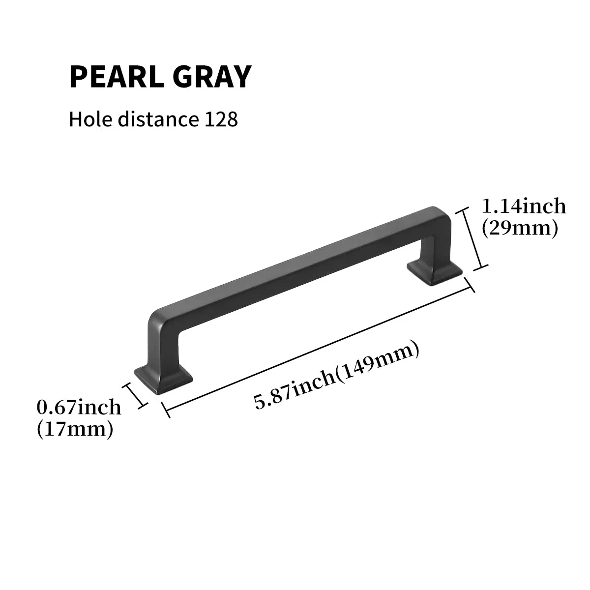 Modern Zinc Alloy Cabinet Drawer Pull Handles Grey