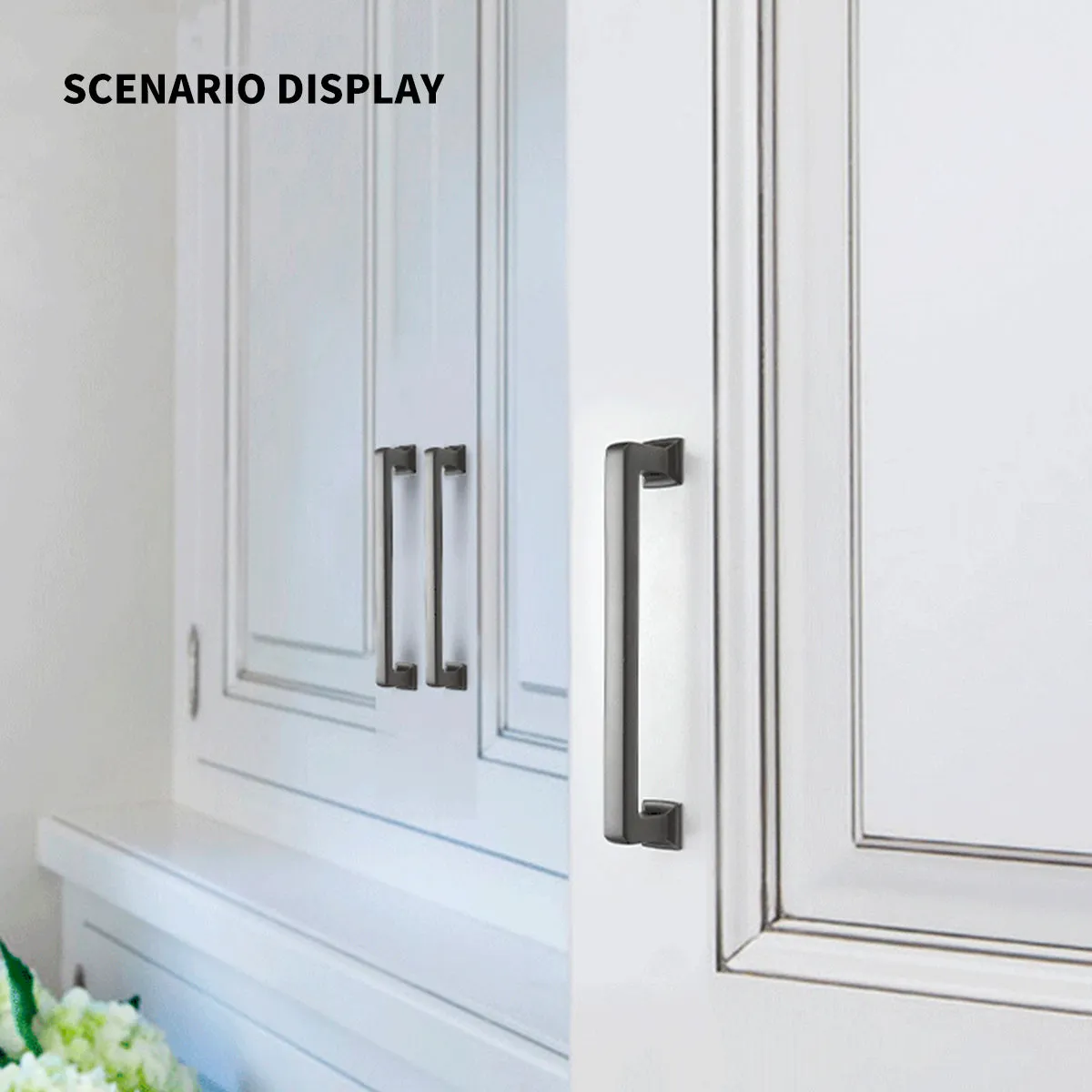 Modern Zinc Alloy Cabinet Drawer Pull Handles Grey
