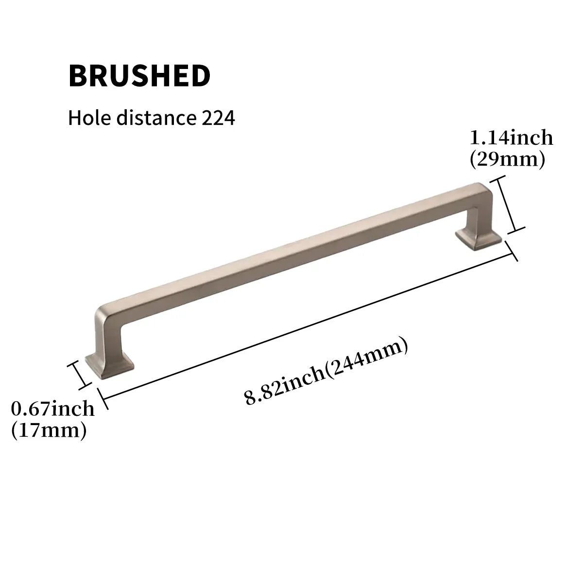 Modern Zinc Alloy Cabinet Drawer Pull Handles Grey