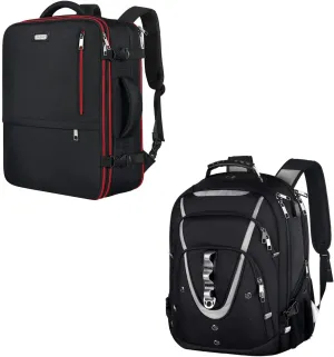 Mogplof 40L-50L Carry On Travel Backpack   17.3 Laptop Backpack Black For Men Women, Extra Large Business Backpack Suitcase Anti Theft TSA Friendly Backpack, Water Resistant With USB Charging Port