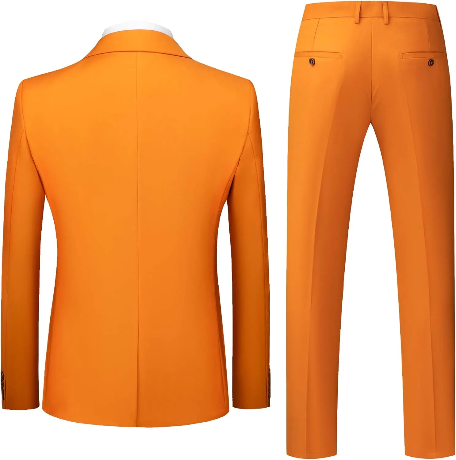 MOGU Men's Slim Fit 2-Piece Tuxedo Suit One-Button Jacket & Pants Set for Wedding, Prom, and Formal Events