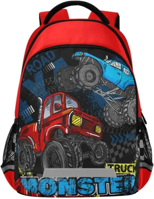 Monster Truck Backpack for Boys Girls School Backpack Kids Backpack Bookbag Elementary School Bag Travel Rucksack