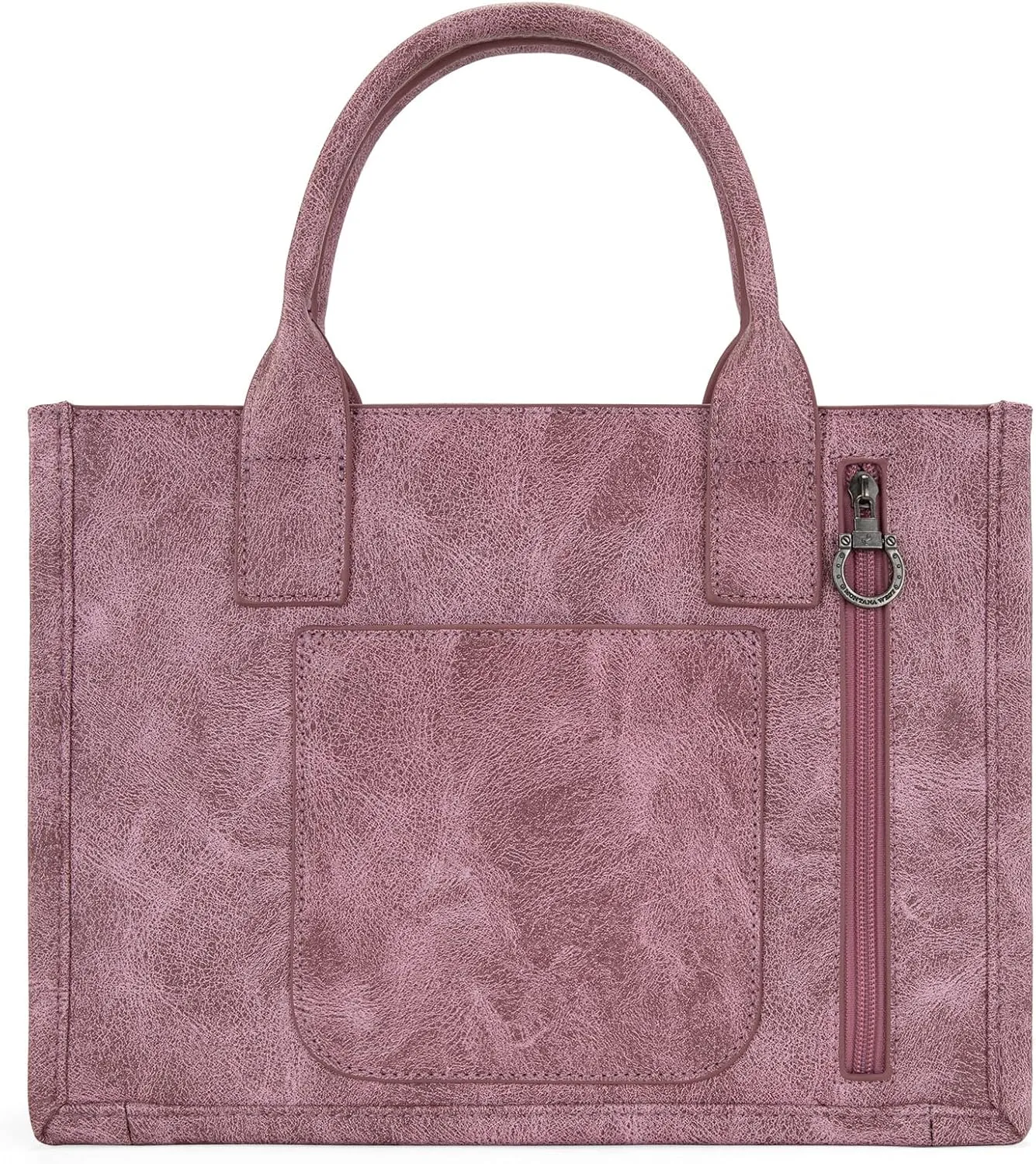 Montana West Longhorn Whipstitch Western Top Handle Tote Bag with Card Wallet Set