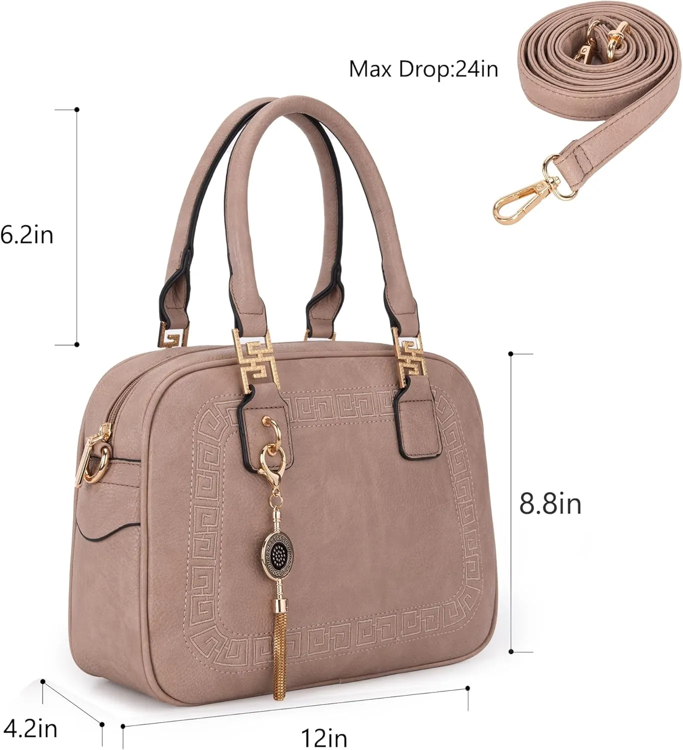 Montana West Small Top Handle Purse for Women Crossbody Satchel Handbag Barrel Bag