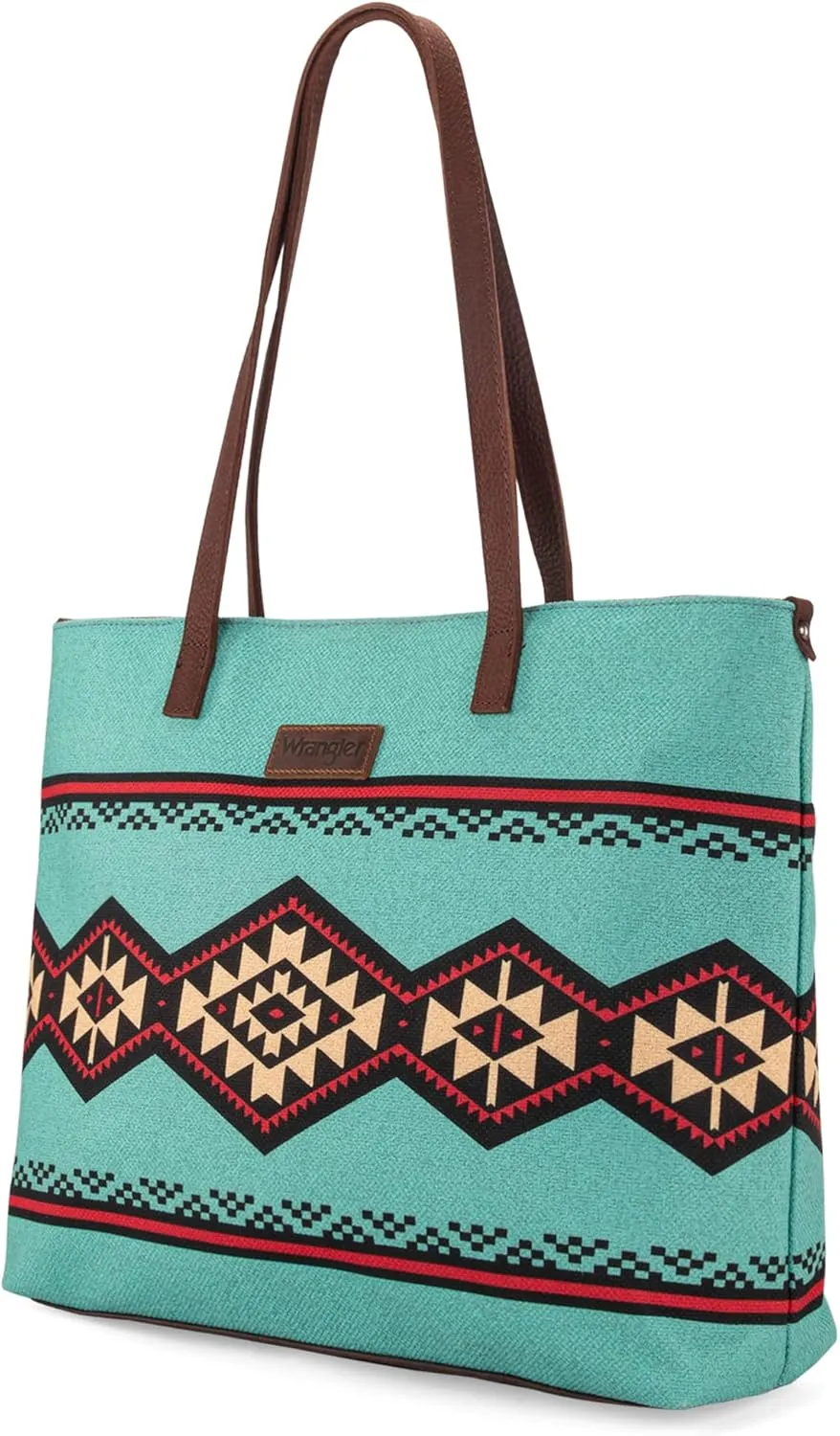 Montana West Wrangler Tote Bag for Women Canvas Shoulder Handbag Aztec Purse
