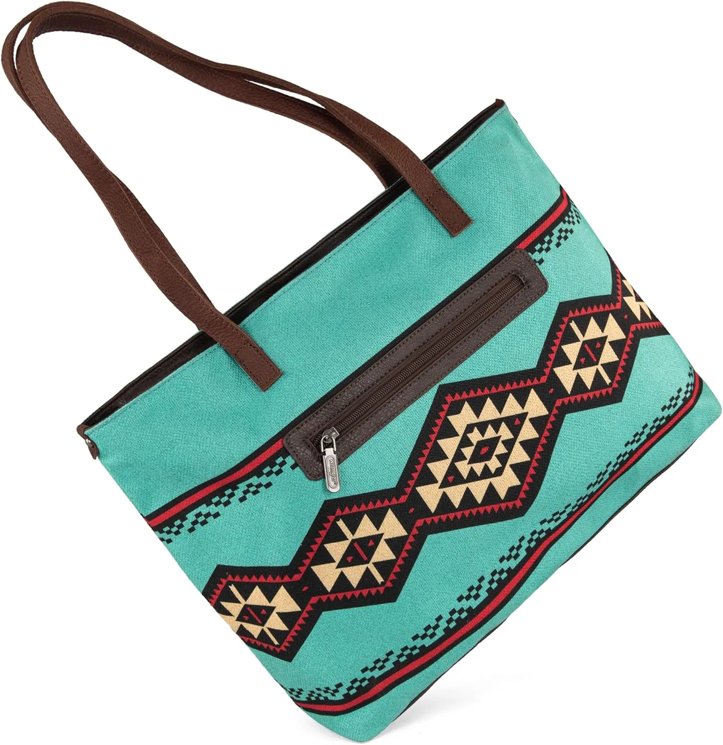Montana West Wrangler Tote Bag for Women Canvas Shoulder Handbag Aztec Purse