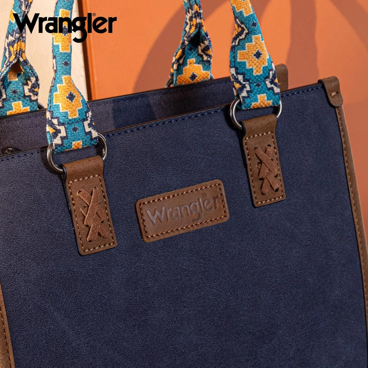 Montana West Wrangler Tote Bag for Women Western Retro Purse Top Handle Handbags with Aztec Strap