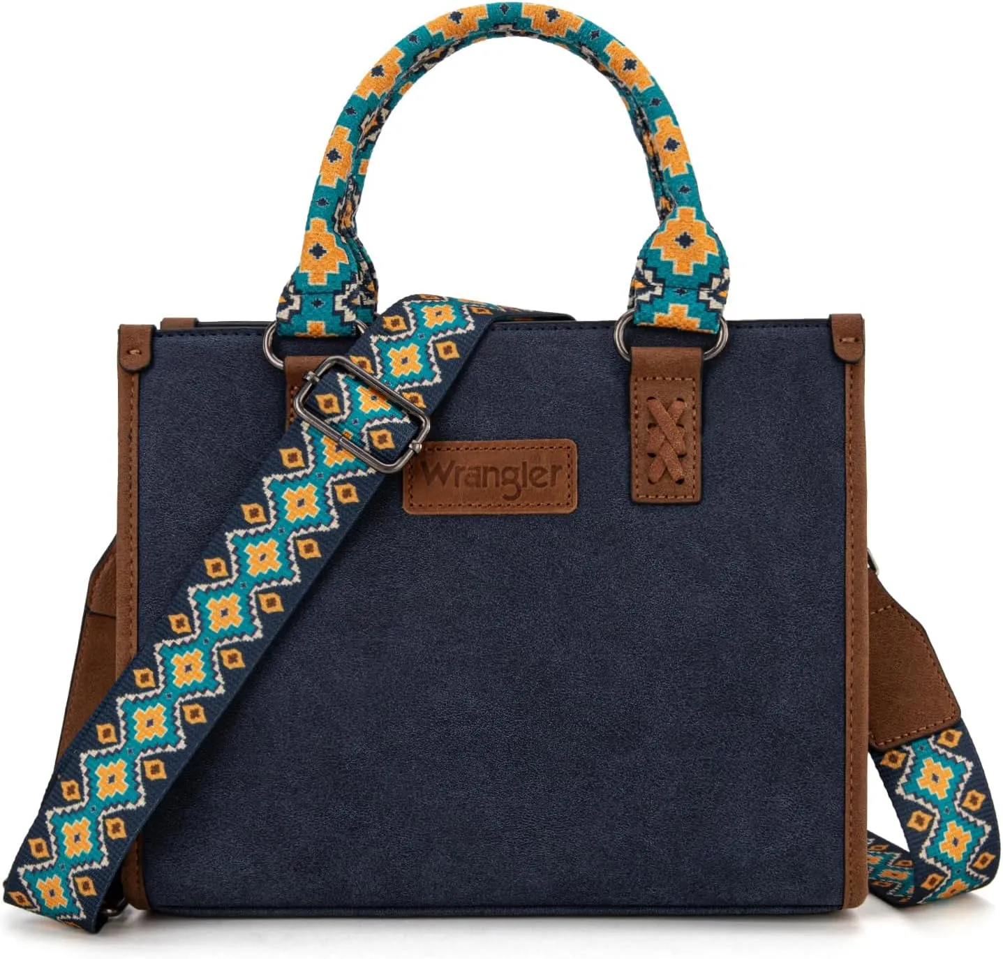 Montana West Wrangler Tote Bag for Women Western Retro Purse Top Handle Handbags with Aztec Strap