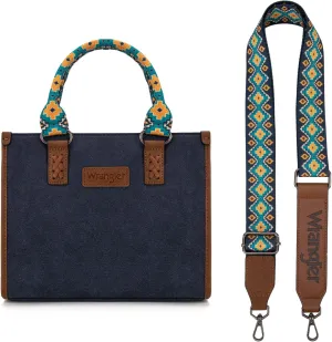 Montana West Wrangler Tote Bag for Women Western Retro Purse Top Handle Handbags with Aztec Strap