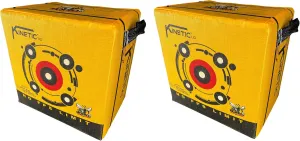 Morrell Targets 144 Jacket Kinetic 1.0 Portable Field Point Archery Bag Target with 2 Shooting Sides, 10 Bullseyes, and Handles, 2 Pack, Yellow