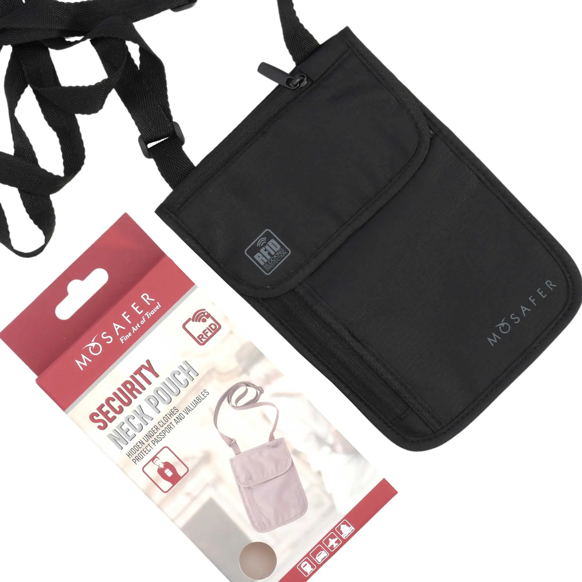 Mosafer Black Security Neck Rfid-Pouch