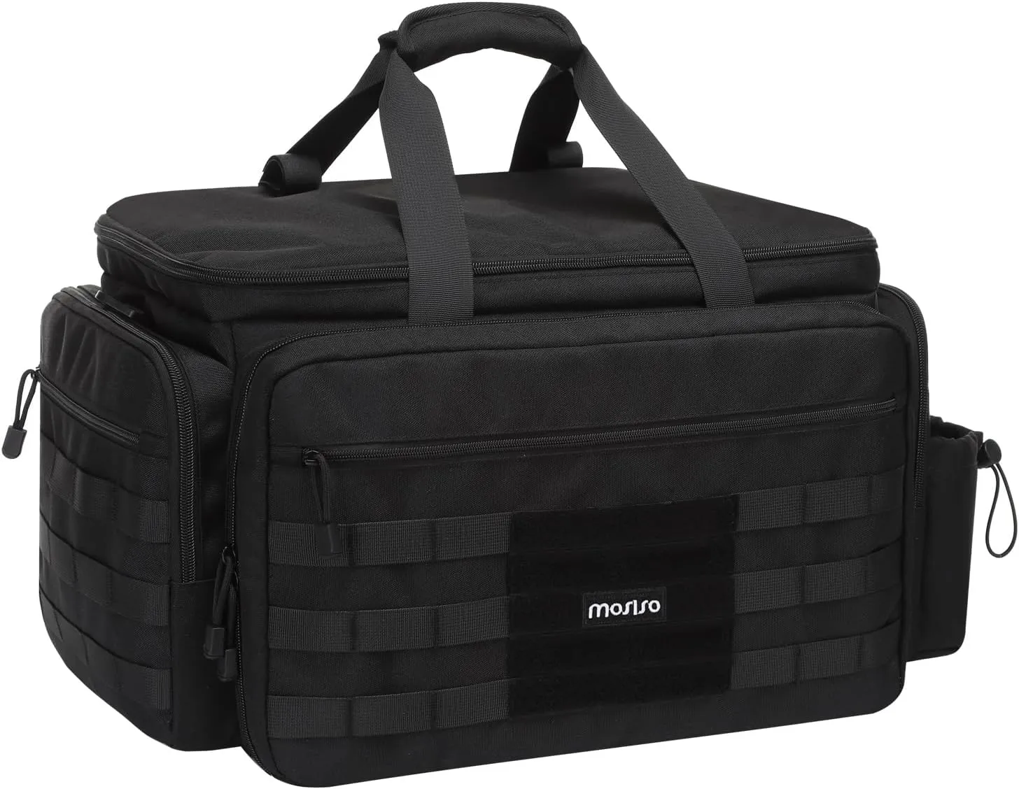 MOSISO Patrol Bag Law Enforcement, Car Front Seat Organizer for Police Equipment, Police Gear Bag with Padded 16 inch Laptop Compartment, Hanging Seat Storage Case for Patrol Vehicle,Car,Truck, Black
