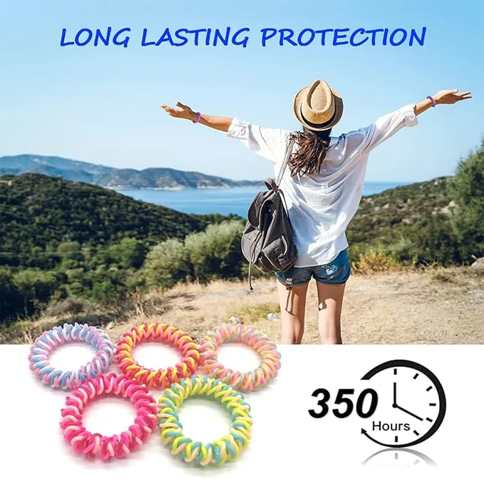 Mosquito Repellent Bracelets 12 Pack, Individually Wrapped Mosquito Repellent Bands, DEET Free Bug Insect Mosquito Wristbands Safe for Adults and Kids