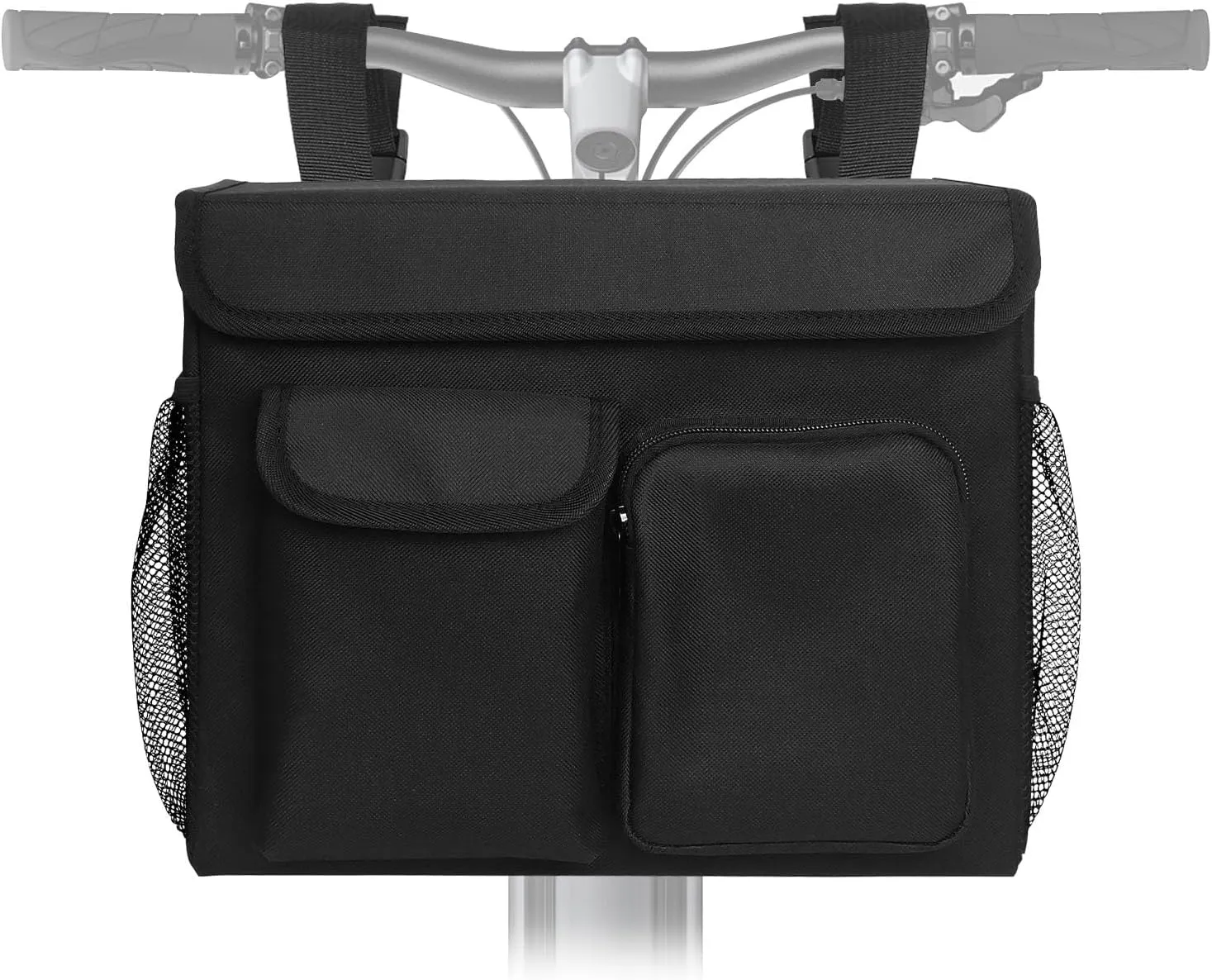 Multi-Functional Mobility Scooter Bag, Electric Scooter Basket, Scooter Wheelchair Bag, with 14" Laptop Compartment and Cup Holder, Suitable for Wheelchairs and Rollators