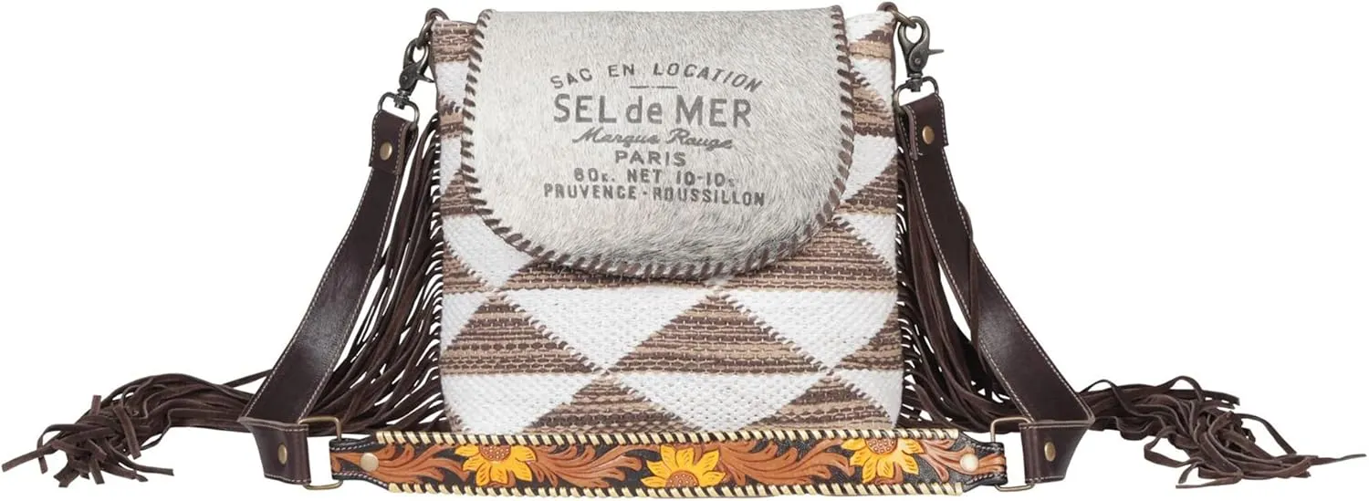 Myra Bag Western Leather Shoulder Bag for Women - Upcycled Canvas Crossbody Bag Haven Prints