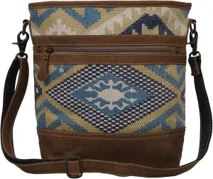 Myra Bag Western Leather Shoulder Bag for Women - Upcycled Canvas Crossbody Bag Indigo Craft