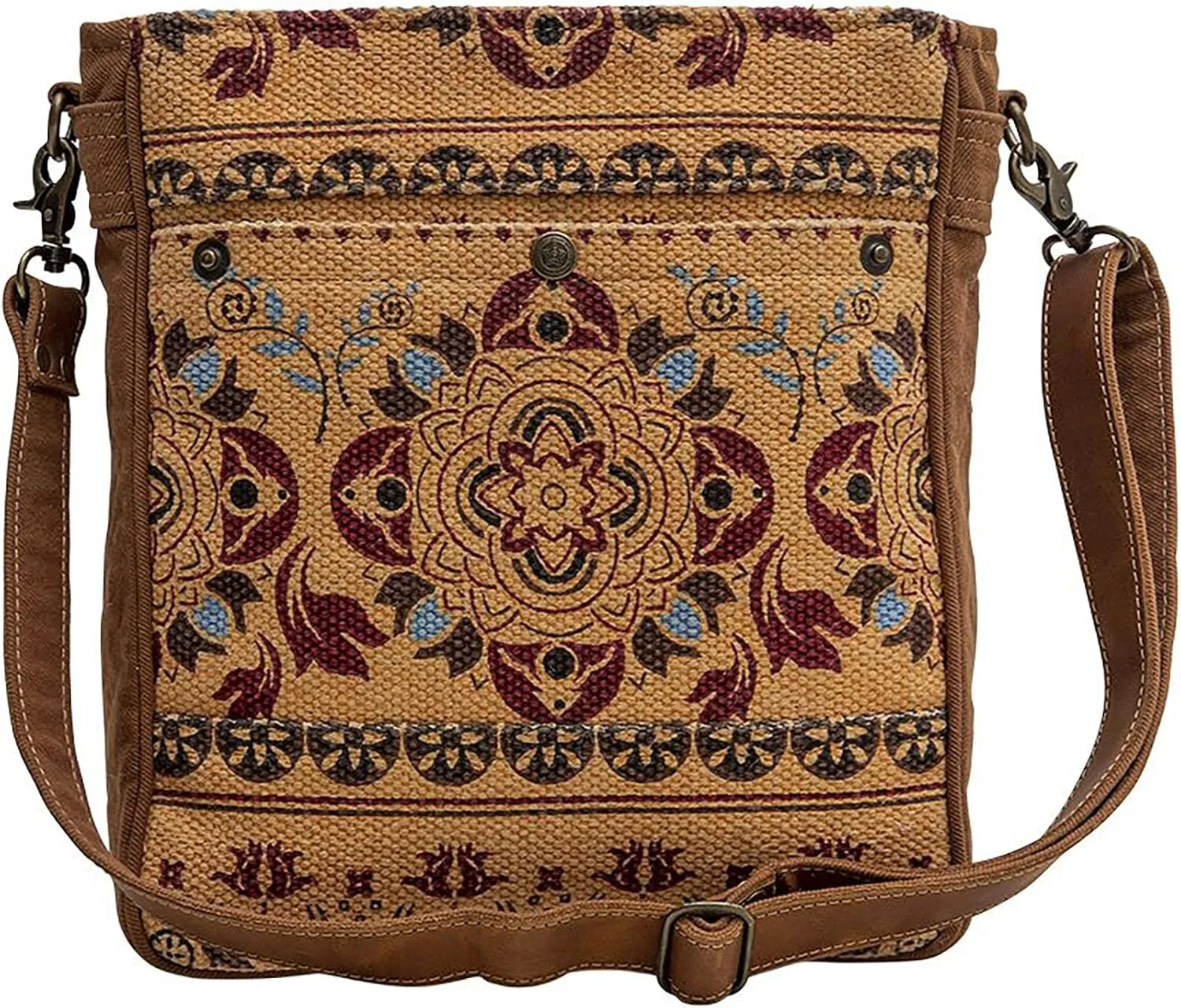 Myra Bag Western Leather Shoulder Bag for Women - Upcycled Canvas Crossbody Clodsire