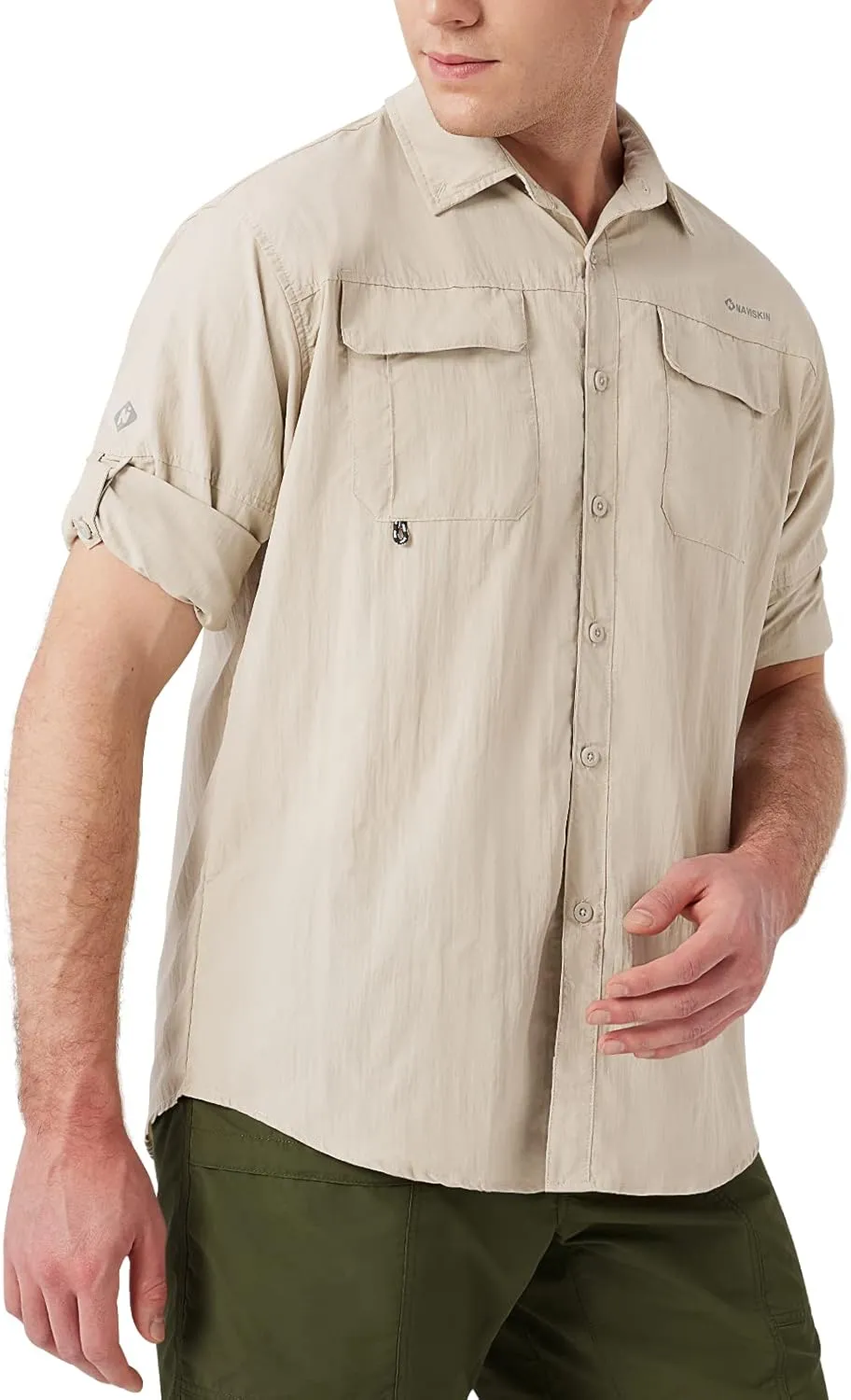 NAVISKIN Men's Sun Protection Fishing Shirts UPF 50  Long Sleeve Sun Shirts for Men PFG Hiking Travel Camping