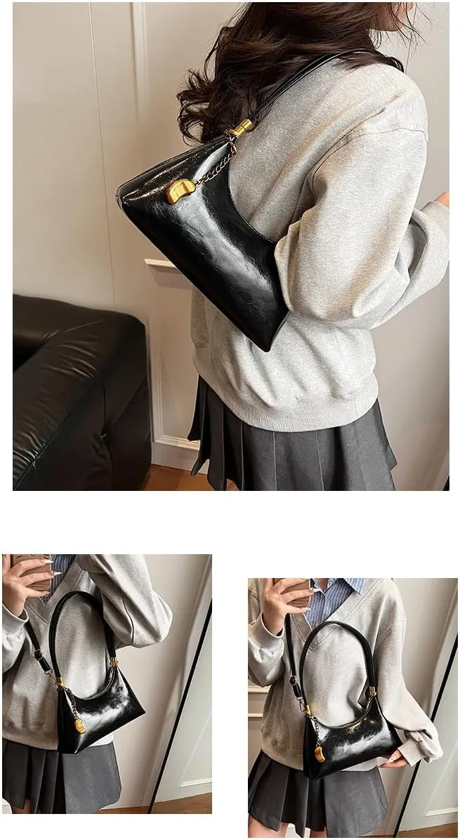 NEBIL Shoulder Bag for Women Small Vintage Shoulder Purse Handbags Retro Purse Cute Clutch Hobo Underarm Bag with 2 Straps