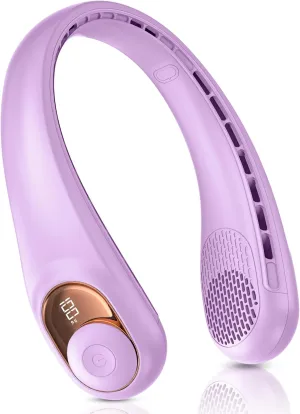 Neck Fan, Personal Fan with LED Indicator, USB-C Charging, Long-Lasting 5200mAh Battery, Hands Free Bladeless Fan with 3 Adjustable Speeds & Ultra-Quiet, Ideal for Home, Travel & Outdoor