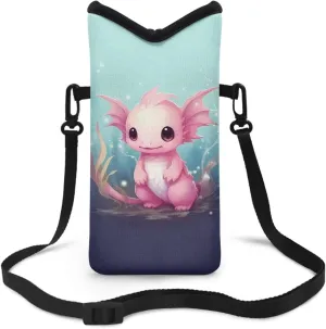 Neoprene Phone Bag Adjustable Crossbody Strap Mobile Protection Case Hook and Loop Fastener Phone Bag, 4 X 8 Inch
