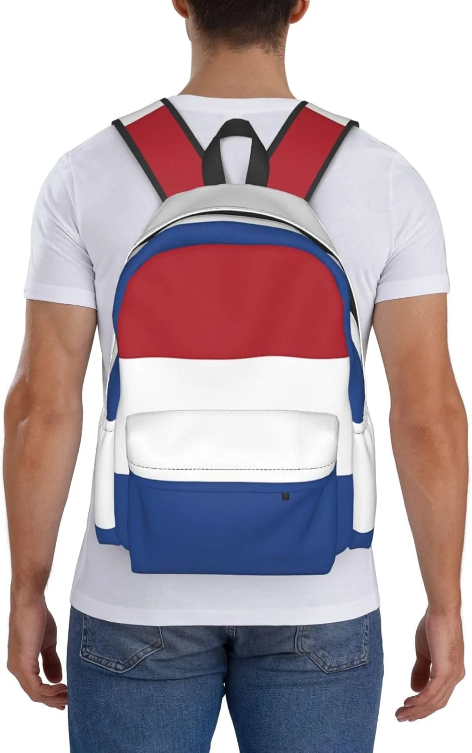 Netherlands Holland Flag Large Travel Backpack Casual Backpacks Laptop Daypack Working Rucksack Lightweight Back Pack Sports Bag with Adjustable Shoulder Strap