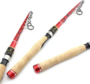 New 1.6m 1.8m 2.1m 2.4m 2.7m Lure Rod Carbon Fishing Rod Telescopic Wooden Handle Spinning Fishing Rod Travel Fishing Tackle