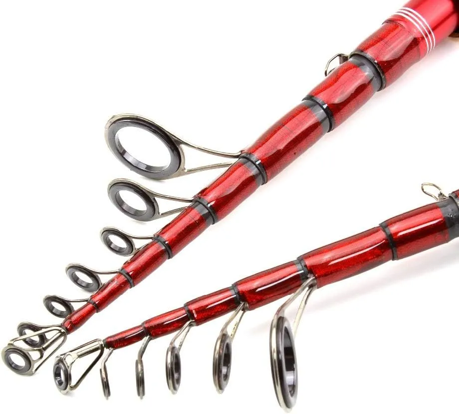 New 1.6m 1.8m 2.1m 2.4m 2.7m Lure Rod Carbon Fishing Rod Telescopic Wooden Handle Spinning Fishing Rod Travel Fishing Tackle