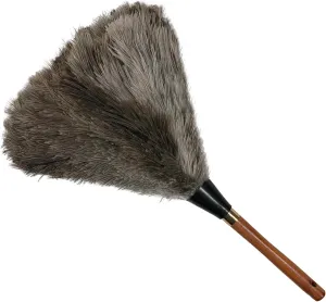 (New) Alta Dusting Products 17" Premium Soft-Floss Ostrich Feather Duster with Stained Wooden Handle. Our Best Duster