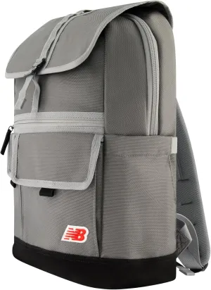 New Balance Flap Duffel Backpack, Legacy Icon Commuter Travel Bag for Men and Women, Grey, 19 Inch