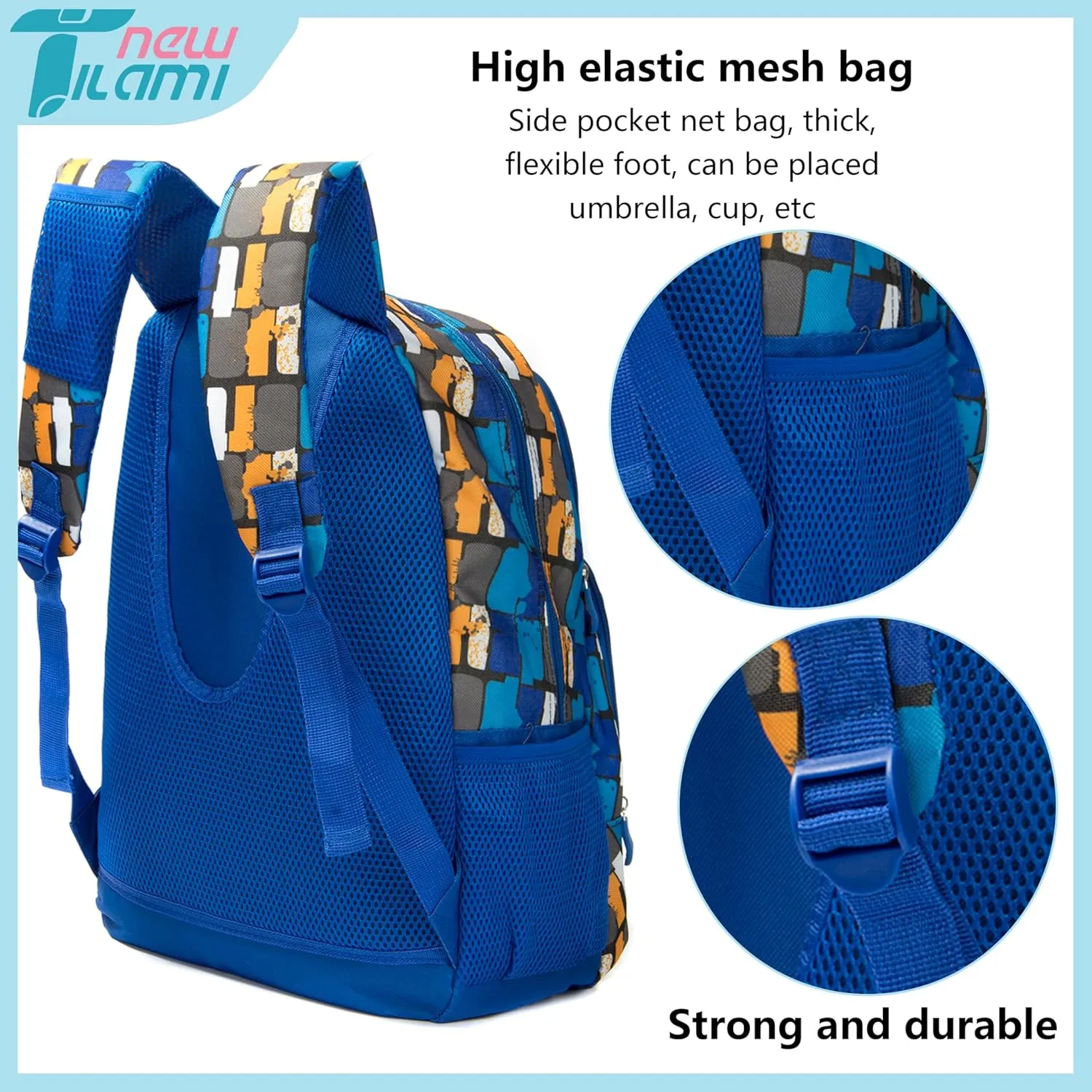 NEW TILAMI 14 Inch kid Toddler Backpack Boys Girls School Bag Kindergarten Elementary Cute Backpacks, Blue Dynamic