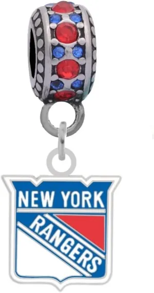 New York Rangers Logo Charm Fits Compatible with Pandora Style Bracelets