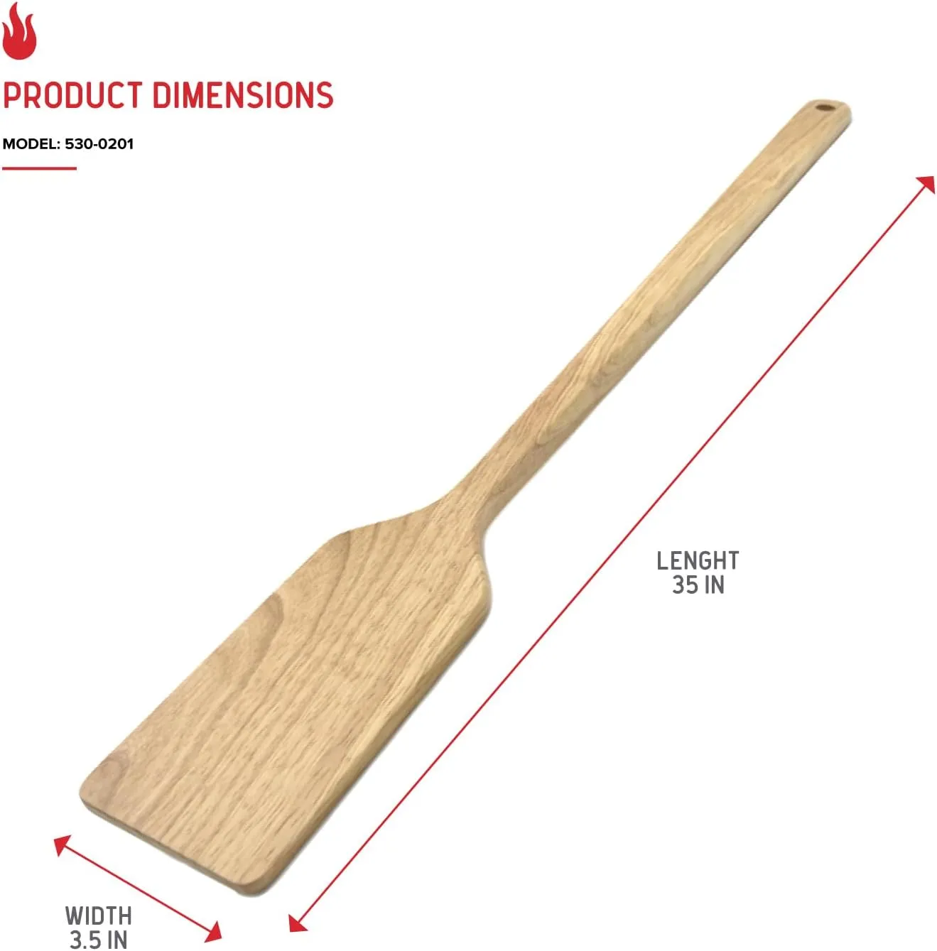 Nexgrill 35-Inch Wooden Seafood Boil Paddle - Lightweight Crawfish Stirring Paddle with Long Handle, Perfect for Mixing Large Volumes in Cajun Cooking - 530-0201
