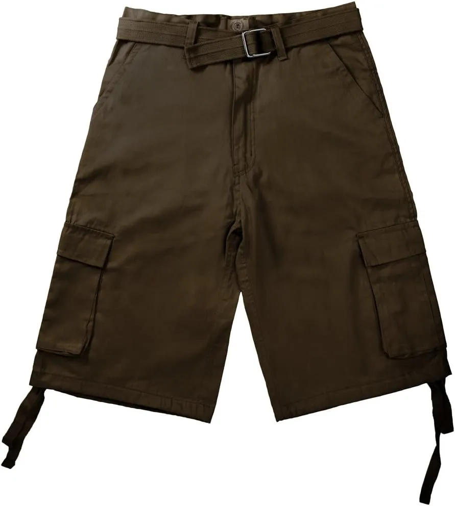 North 15 Men's Belted Clasic Cargo Shorts Size 32-50