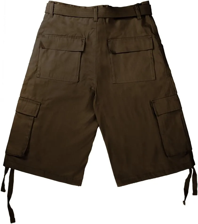 North 15 Men's Belted Clasic Cargo Shorts Size 32-50