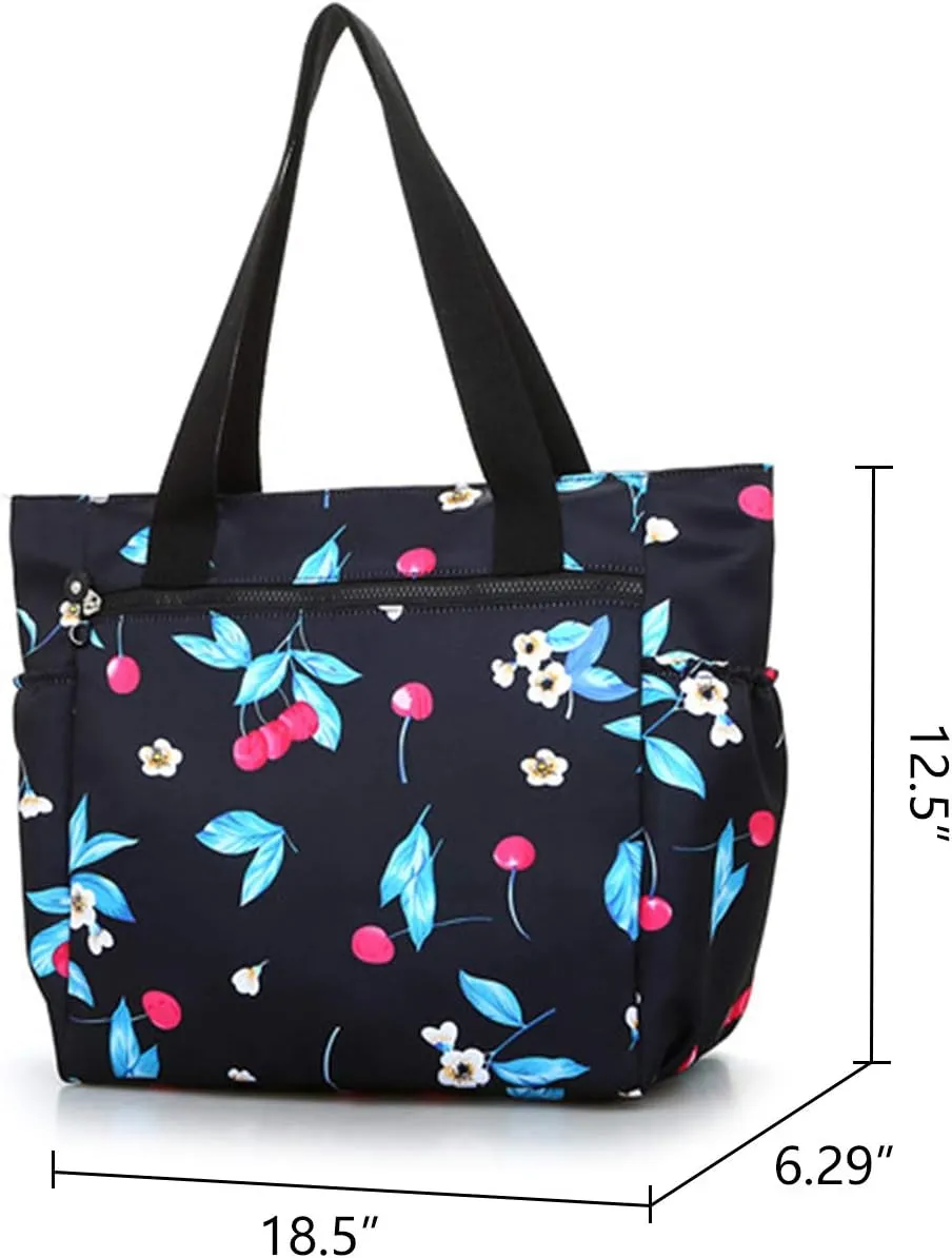 NOTAG Tote Purses for Women Lightweight Large Shoulder Handbags Nylon Floral Printed Purses and Handbags