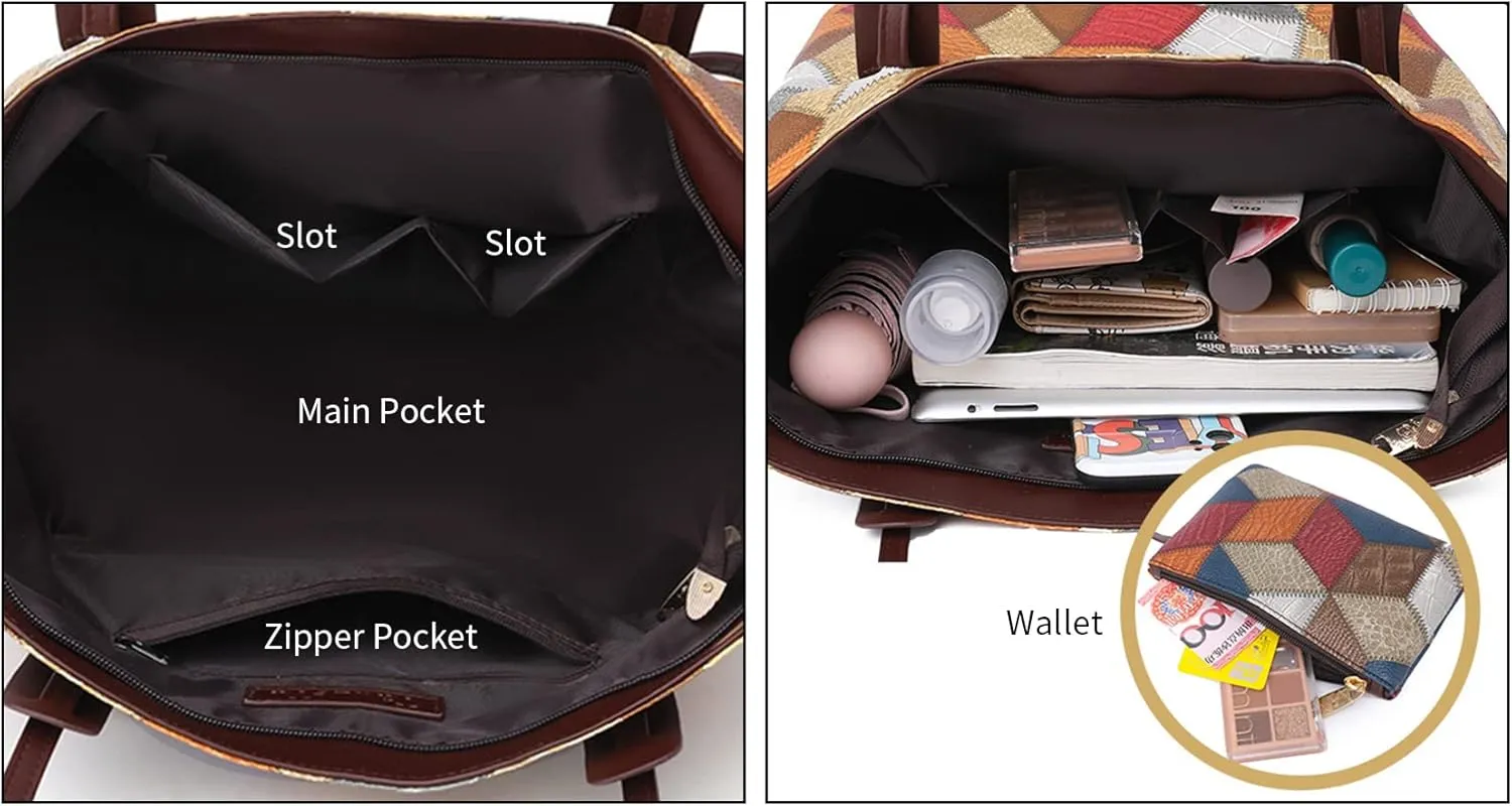 NOTAG Women Tote Bags Large Shoulder Bags Top Handle Satchel Purse with Small Wallet