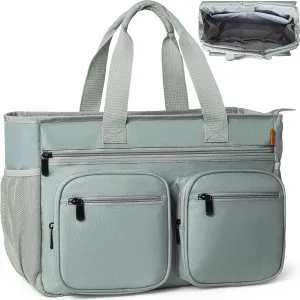 Nurse Tote Bag for Work with Padded 15.6” Laptop Sleeve, Medical Supplies Shoulder Bag Storage Travel Bag for Women, Home Health Nurse Bag