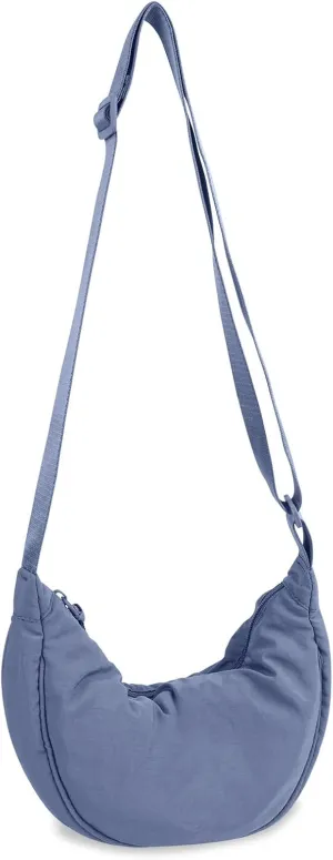 Nylon Crescent Crossbody Bag for Women Purses Trendy Men,Small Travel Sling Bag Hobo