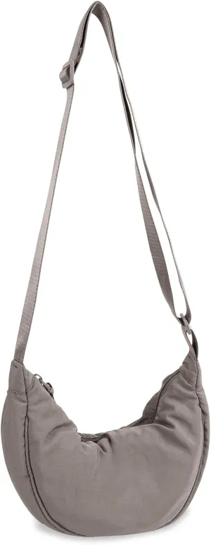 Nylon Crescent Crossbody Bag for Women Purses Trendy Men,Small Travel Sling Bag Hobo