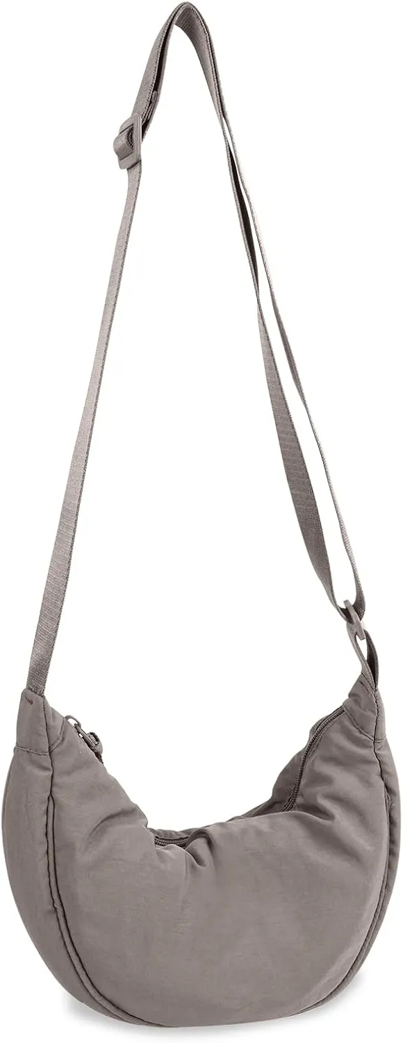Nylon Crescent Crossbody Bag for Women Purses Trendy Men,Small Travel Sling Bag Hobo