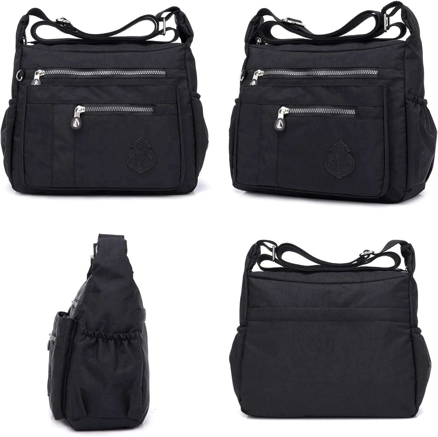Nylon Crossbody Bag for Women Waterproof Shoulder Bag Travel Purses and Handbag Mulit-Pockets